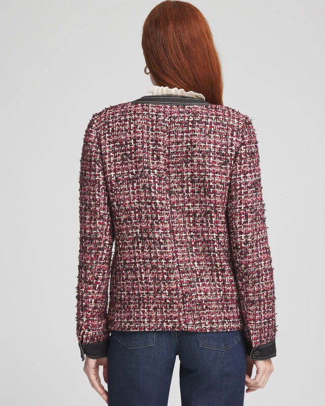 Tweed & Denim Trim Jacket - image 3